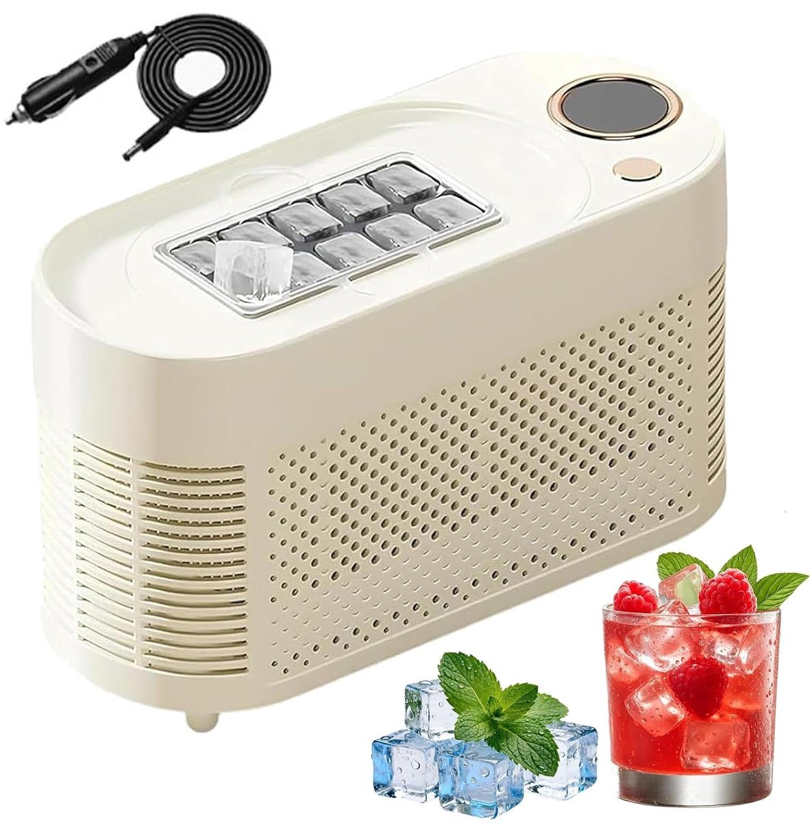 Draagbare Ijsmachine - Mini IJsmaker - Drankjes Koelen - Snel IJs Maken - 8-10 Stuks - Wit