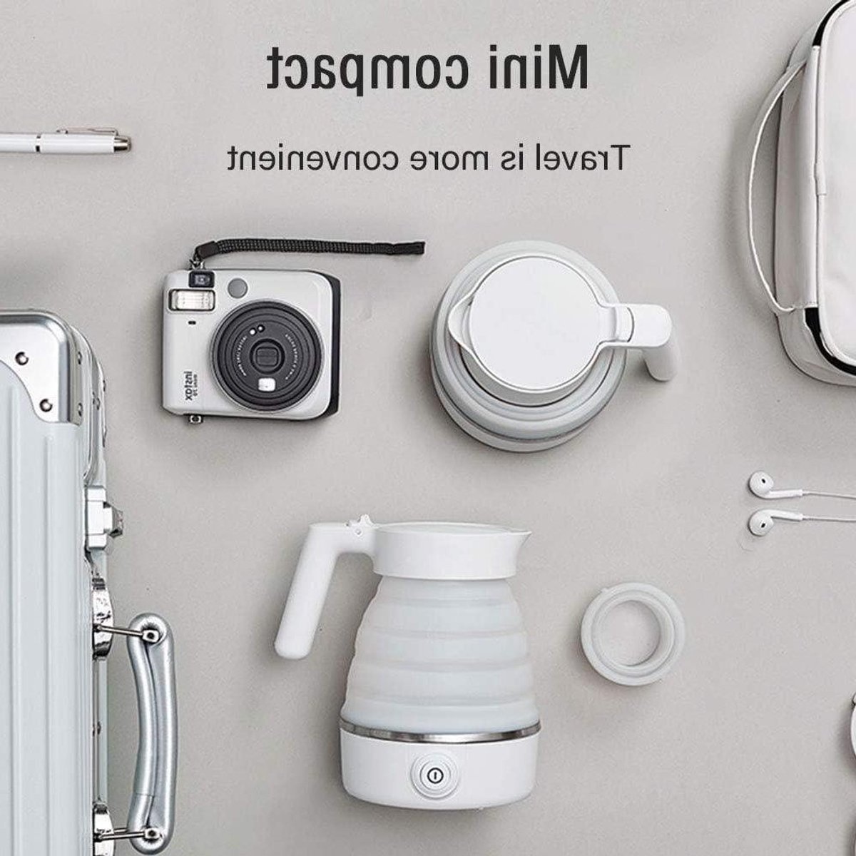 Elektrische Waterkoker Reis Waterkoker Snel Water Koken Opvouwbaar Ontwerp 0.6 Liter Rood