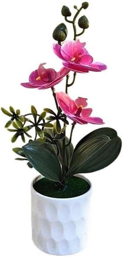 Kunstorchideeën Set - Nep Bloemen - Huis Decoratie - Levensecht Ontwerp - 3 Stuks 26cm - Meerdere Kleuren