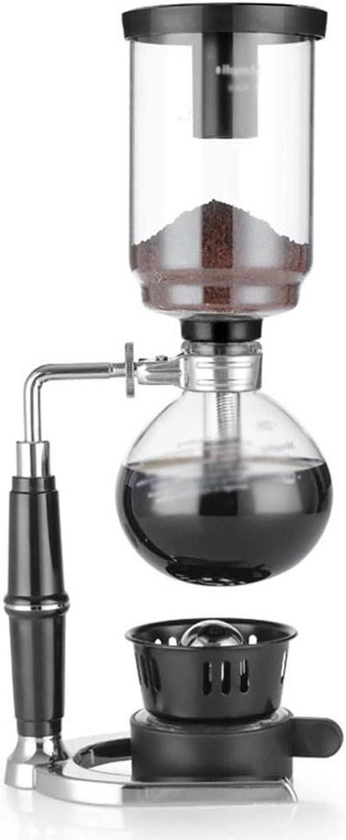 Sifon Koffiepot - Koffiezetapparaat Glas - Thuis Koffie Maken - Hittebestendig Glas - 5.1 x 5.3 x 13.9 inch - Zwart