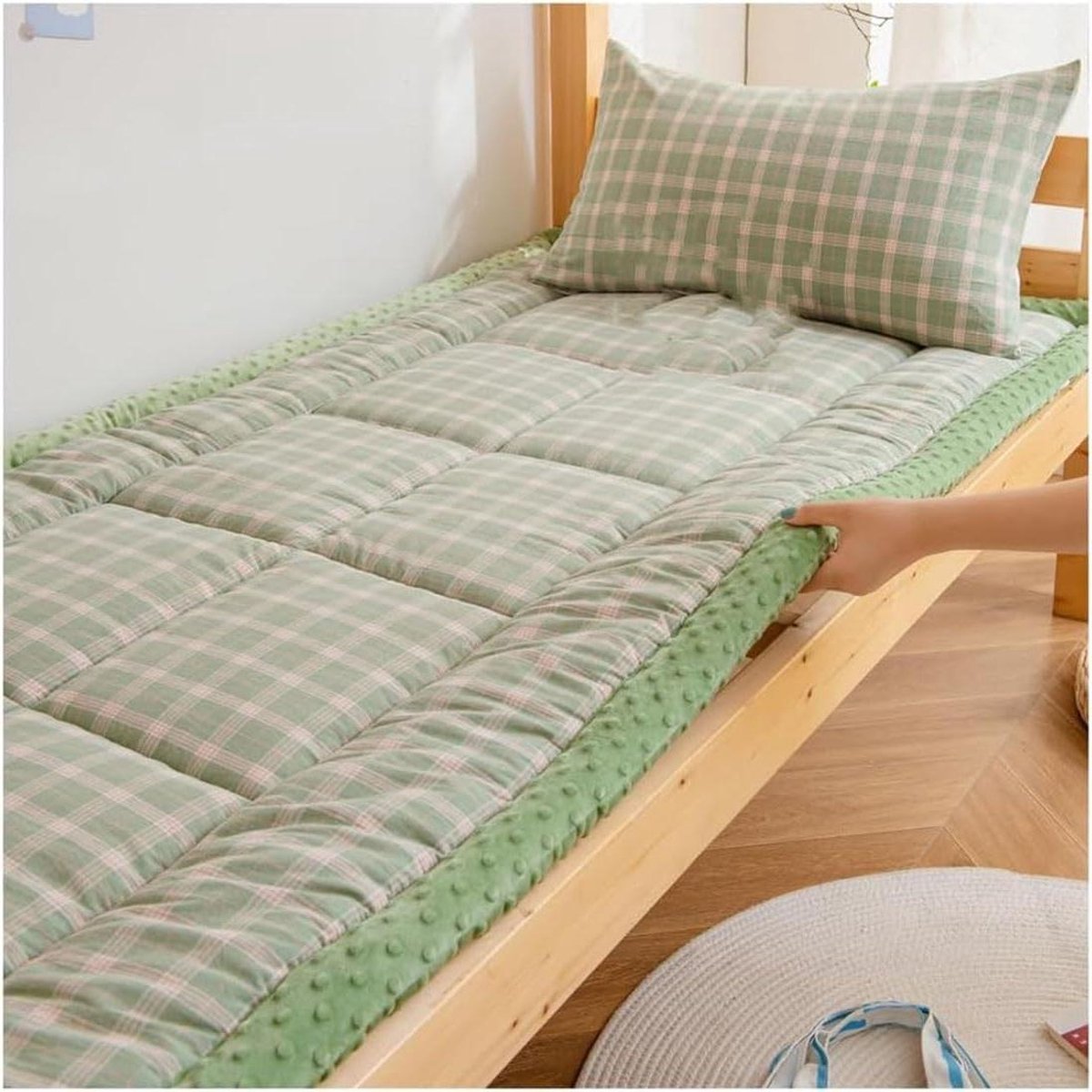 Japanse Vloermatras - Opvouwbare Futon - Comfortabel Slapen - Ademend Materiaal - 150 x 200 cm - Grijs
