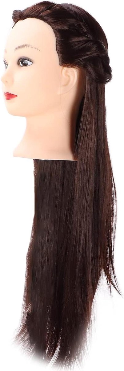 Haarstyling Oefenhoofd - Mannequin Hoofd - Kappers Training - Synthetisch Haar - 526 g - Naturel