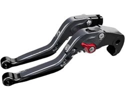 Hydraulische koppelings- en remhendel Motorfiets Rem Koppeling Hevels Voor Z800 Voor E 2013-2016 Koppelingshendel Remhendel Set Verstelbare Inklapbare Handvat motorfiets Accessoires(Grey-red Button)