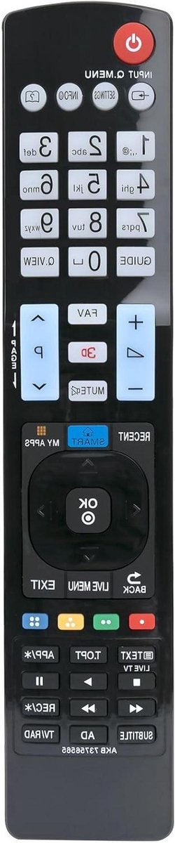 Afstandsbediening Vervangen - TV Bediening - Televisie Gebruik - Directe Werking - 10 Meter Bereik - Zwart