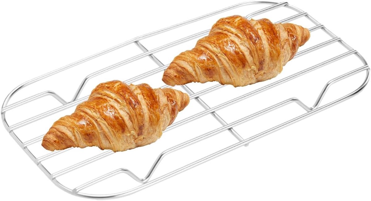 Verwarmingsrek Grill rooster Eten warm houden Verhoogd ontwerp Klein formaat Zilver
