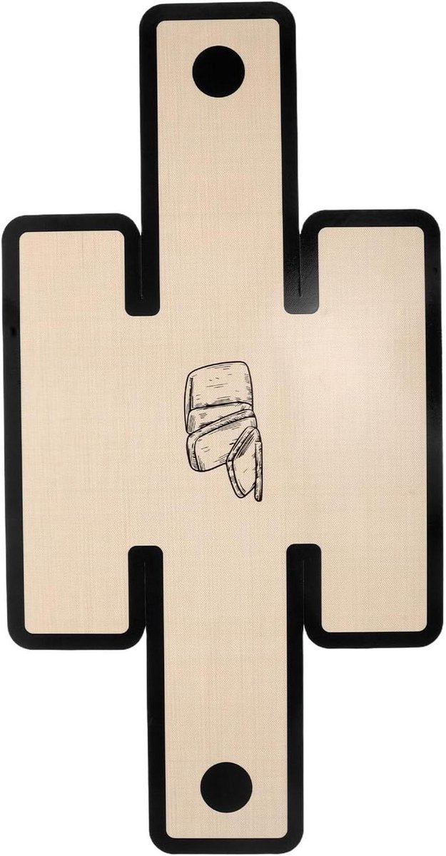 Hittebestendige Siliconen Mat - Herbruikbare Bakmat - Brood Bakken - Met Lange Handgrepen - 49 x 25 cm - Zwart