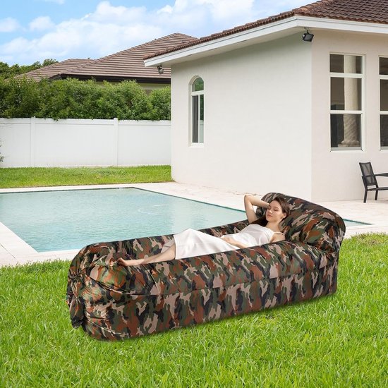 Opblaasbare bank - Opblaasbaar matras voor slaapbank - Waterdichte opblaasbare stoel, campingaccessoires voor picknicks, festivals, wandelen, feesten — afbeelding 2