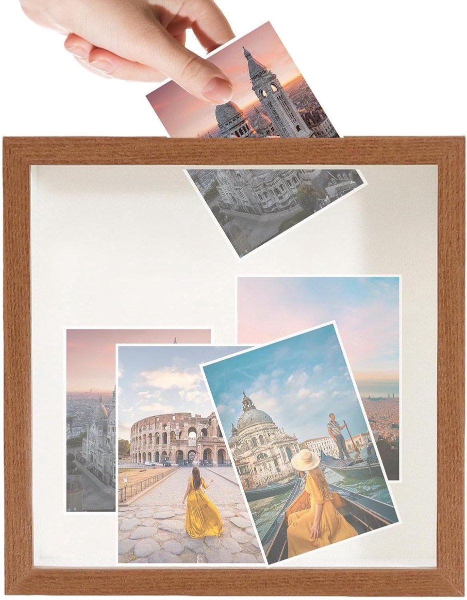 Displaydoos Herinneringen - Wandmontage Kastje - Souvenirs Tonen - Stofdichte Bewaring - 3 Maten - Donkere Walnoot