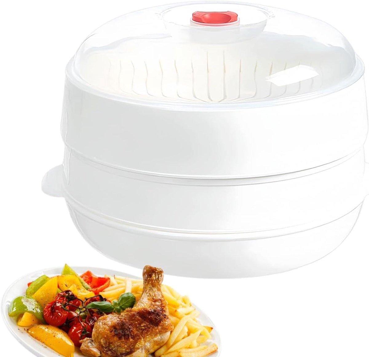 Magnetron Stoompan Groente Stomer Gezond Koken Dubbel Verdikt Ontwerp Niet Gespecificeerd Transparant