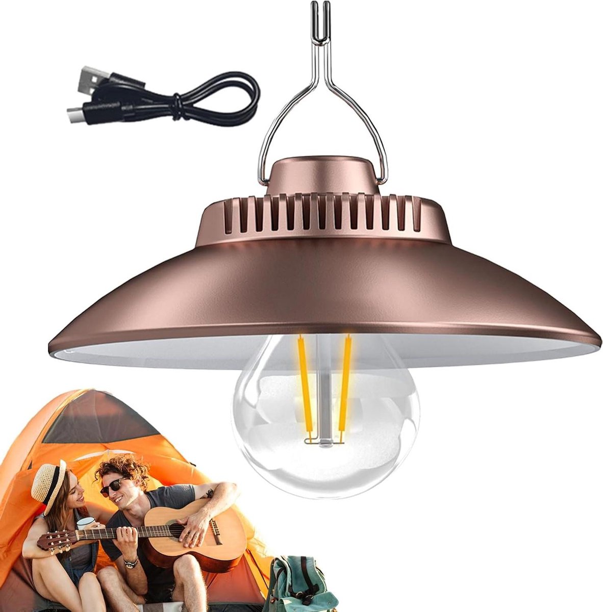 Led Campinglantaarn - Hanglamp Tuinlamp - Buitenverlichting - Waterdicht Oplaadbaar - 20x9