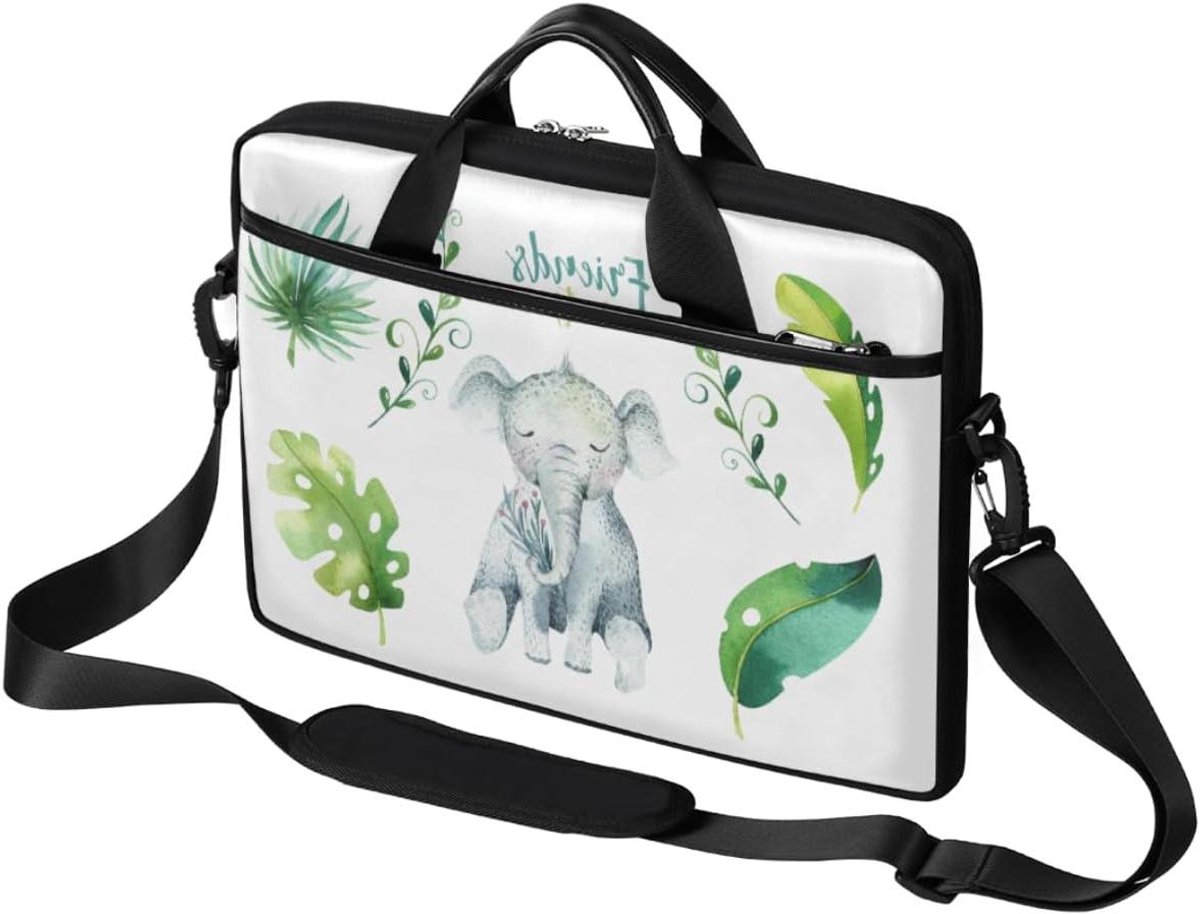 Laptoptas - Laptophoes Schoudertas - Veilig Transport - Verstelbare Riem - 38 cm - Tropisch