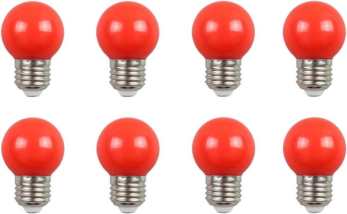 LED Lampen - Kleurrijke Lampjes - Feestelijke Decoratie - Energiebesparend Ontwerp - 8 Stuks - Rood