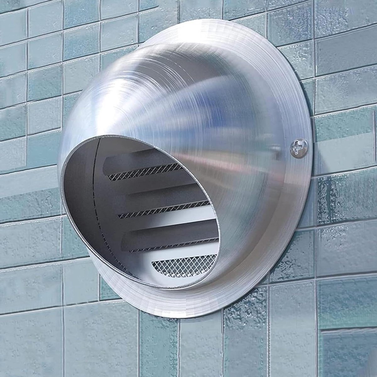 Ventilatierooster - Afvoerrooster Grill - Luchtcirculatie Buiten - Roestvrij Staal - 100mm - Zilver