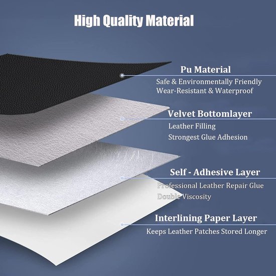 Zelfklevende Kunstleer Zelfklevende Reparatiepleister Voor Leer Voor Meubels, Reparatieset Voor Synthetisch Leer En Vinyl, Sterk Klevende Reparatietape Voor Leren Stoffen Voor Banken, Autostoelen En S — afbeelding 5