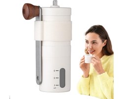 Handmatige Koffiemolen - RVS Bonenmolen - Verse Koffie Maken - Verstelbare Maalgraad - 12.5 cm Hoog - Wit