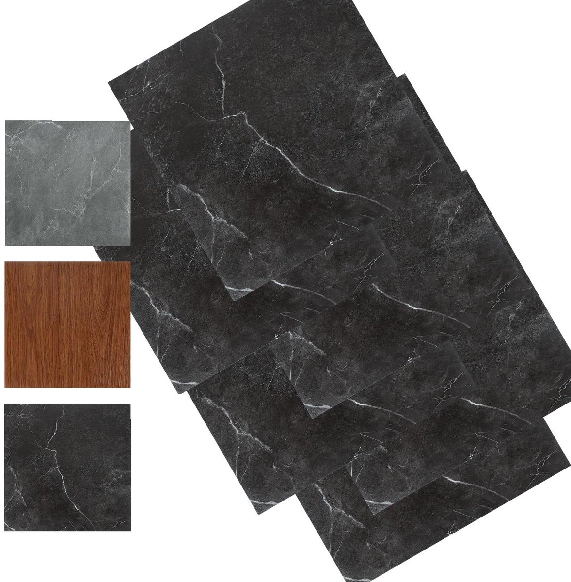Vloerbedekking PVC - Vinyl tegels - Ruimte Vernieuwen - Zelfklevend - 10 m² 110 stuks - Zw