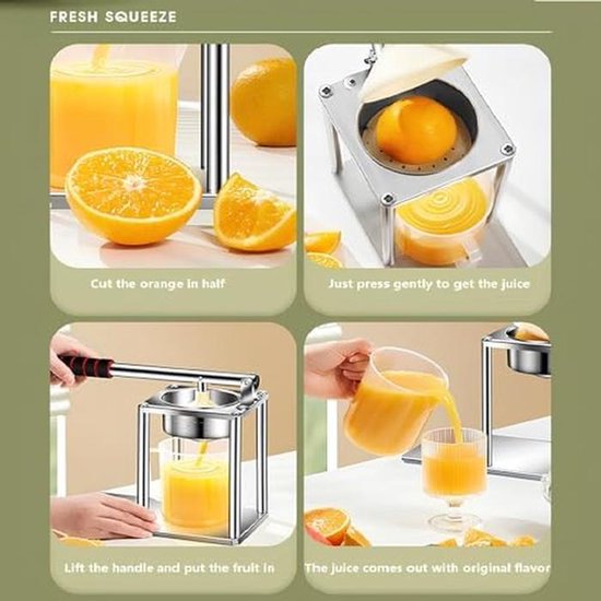 Citruspers Manual Juicer - Sinaasappelsappers met twee perskoppen, fruitpers en sappersmachine — afbeelding 4