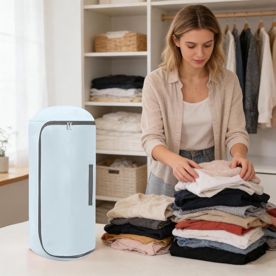 Opbergtas voor dekbedden, compressiezak voor dekens, bijzonder ruimtebesparende compressie-organizer, voor slaapzaal, slaapkamer, kast, dekens, kussens — afbeelding 5