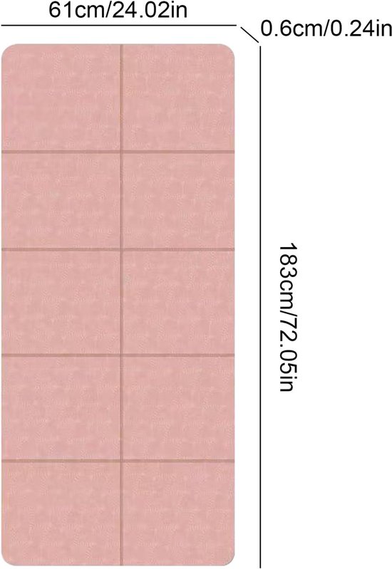 Yogamat - Fitnesspad - Vloertraining - Antislip ontwerp - 6 mm dik - Lichtroze van Yogamat — afbeelding 5