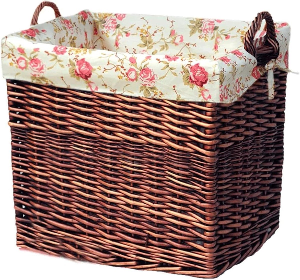 Rotan Wasmand Rieten Opbergdoos Kleding Opbergen Handgeweven Kolomweef 45x40x35cm Natuurlijk
