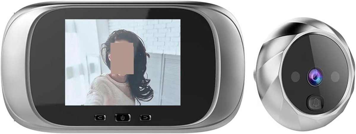 2,8 inch scherm digitale deurbel 0,3 MP deurkijkcamera kijker deurbel visie HD-camera buitendeurbel Realtimemeldingen(Silver)