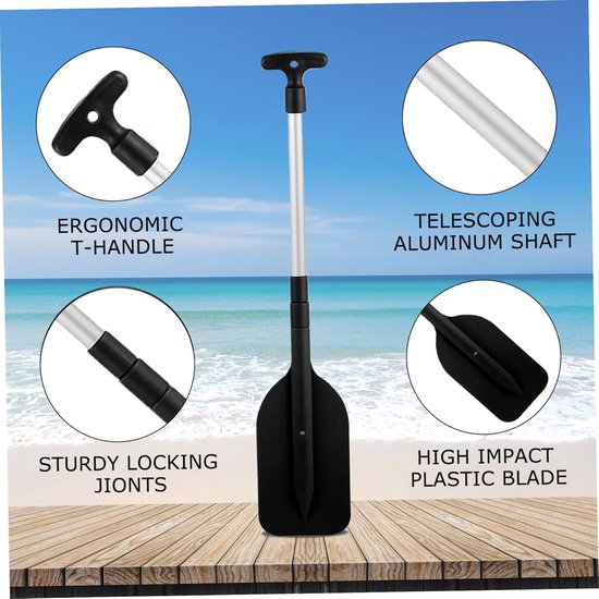 Kano peddel - Kayak peddel Roeispaan - Watersport - Telescopische schacht - 20-40 inch - Zwart — afbeelding 2