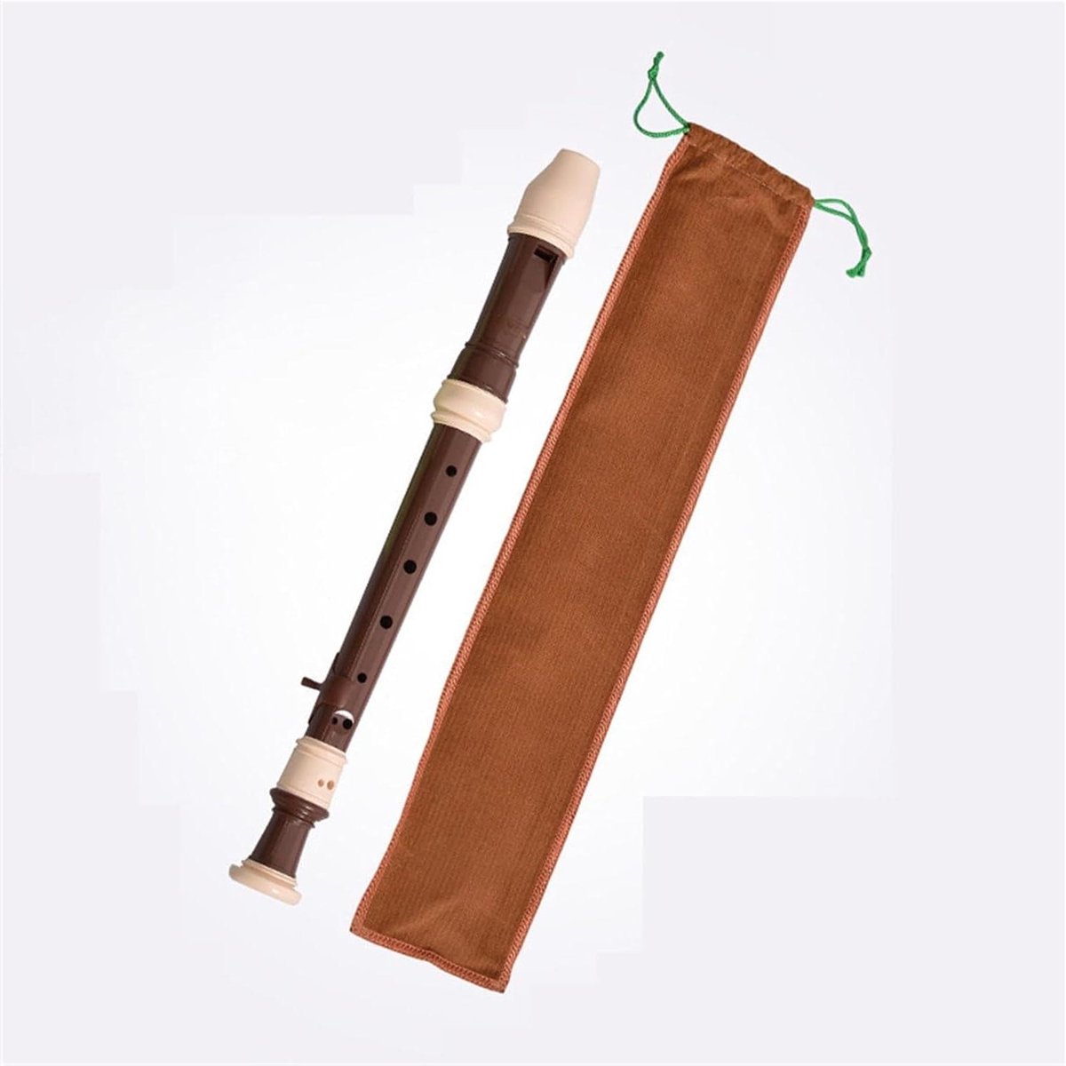 Sopraanblokfluit - Muziek Instrument - Muziek Leren - Duitse Vingerzetting - 36 cm - Bruin