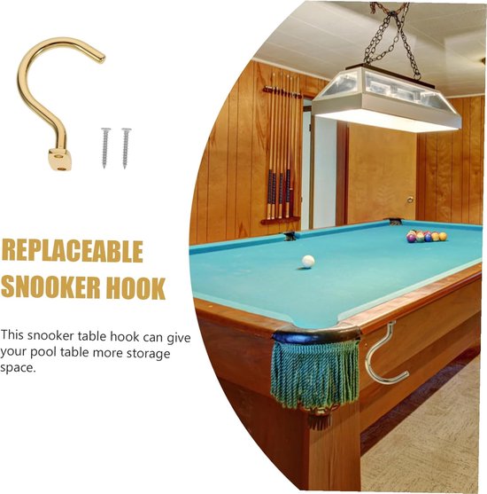 Biljartkeu Houder - Pooltafel Accessoire - Keuen Opbergen - Eenvoudige Installatie - 9x6x3.5cm - Goud — afbeelding 5