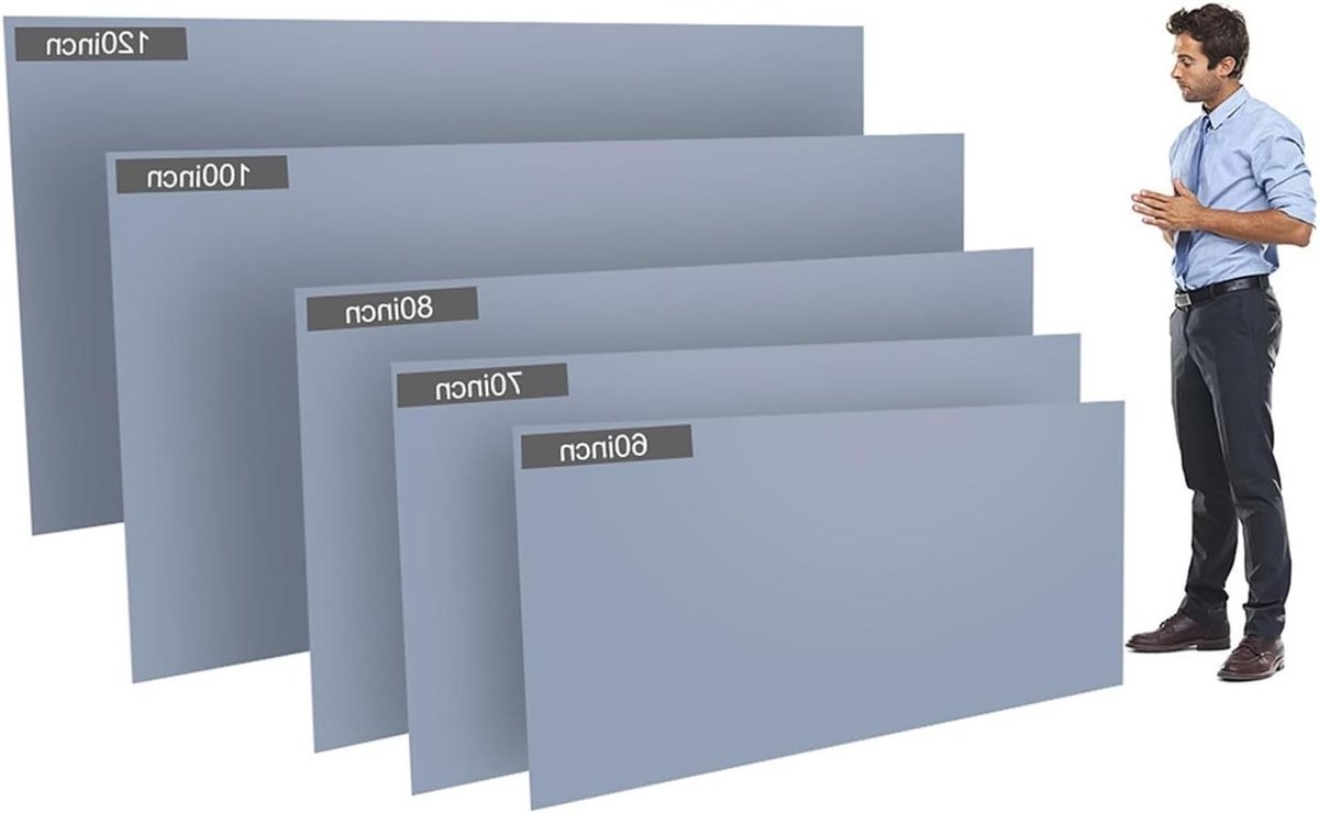Projectiescherm - Scherm - Thuisbioscoop - Frameloos - 120 inch - Grijs