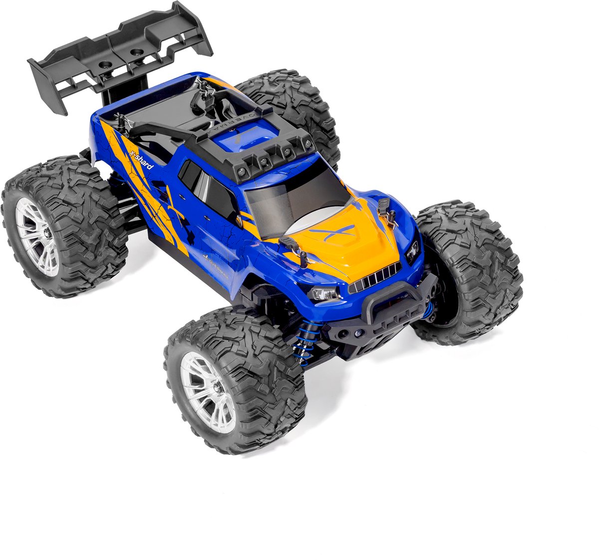 Overmax X-Shard RC auto / RC car Monster Truck 4x4 – metalen aandrijving – tot 30 km/u – LED verlichting – off-road – IPX4 – bereik 90 m – 1:16 – RTR set – 20 min rijtijd – onafhankelijke vering – vanaf 8 jaar - Bestuurbare Auto — afbeelding 20