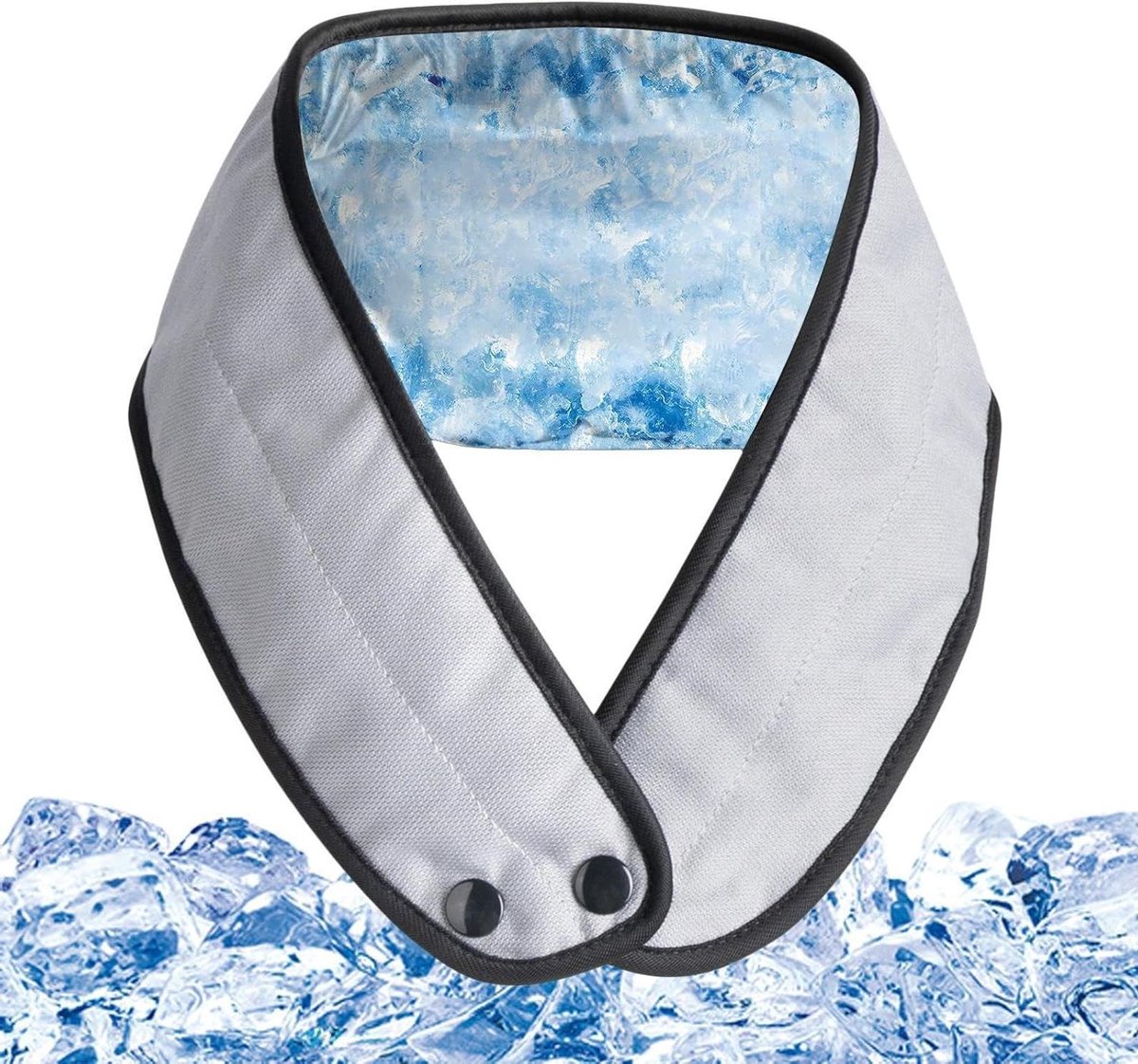 Nek Koel Wraps - Verkoelende Sjaal - Sport en Outdoor - Vochtvasthoudende Kralen - 20 x 15 cm - Grijs