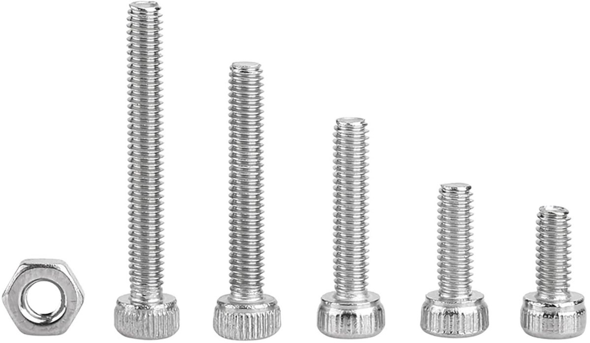 210-delige M2.5 Schroeven Set van RVS304 - Lange Zeskantbouten 6, 8, 12, 16 en 20 mm voor Diverse Toepassingen