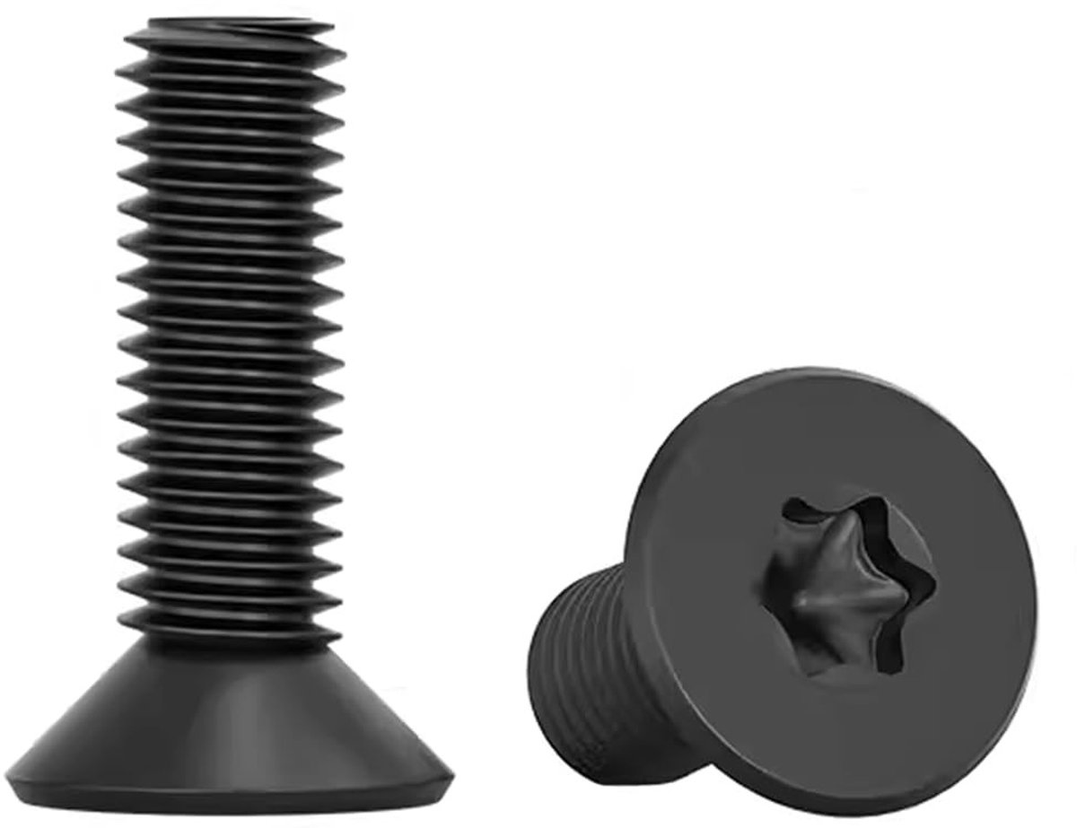 Torx Schroeven M5 x 25 mm van RVS - Zwarte Verzonken Hoofdschroeven voor Machines, Gereedschap en Meubels
