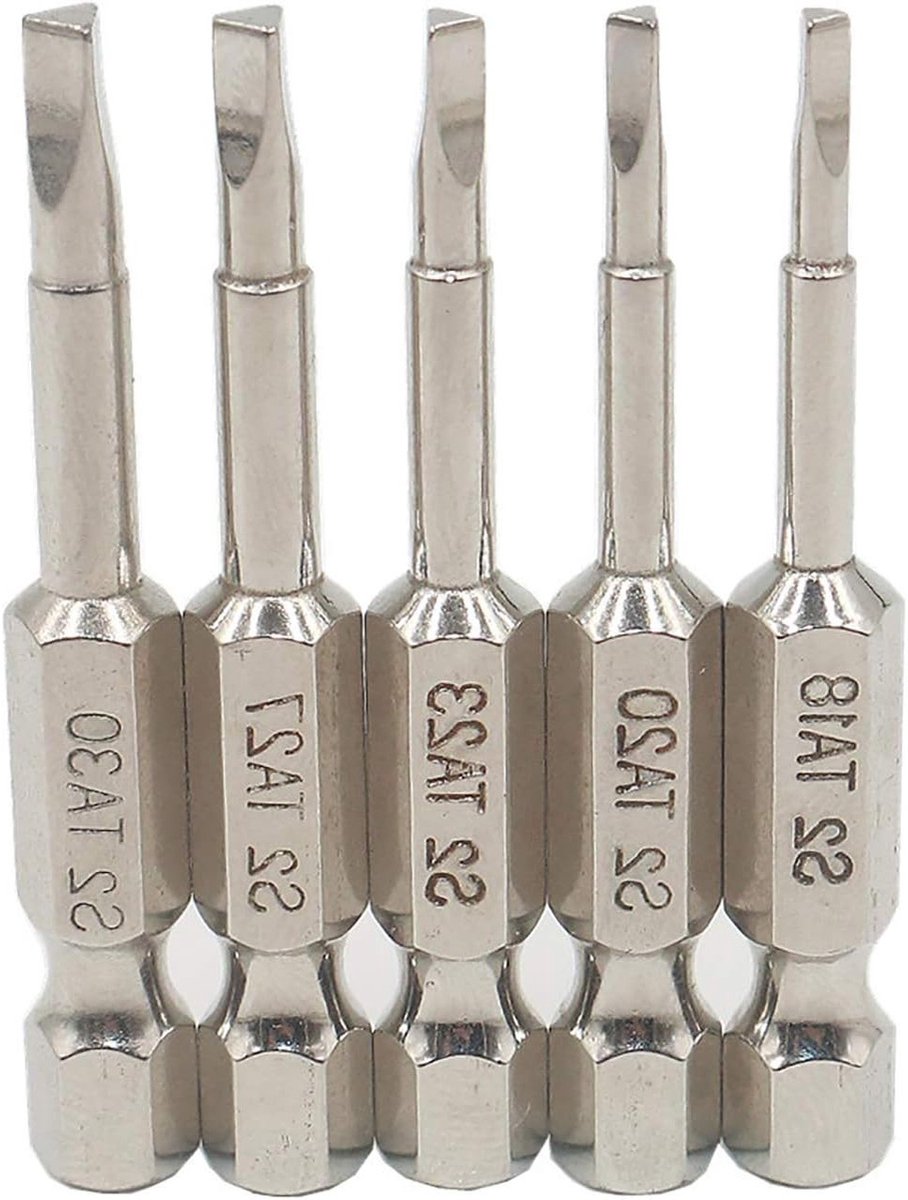 Set van 5 Magnetische S2 Stalen Schroevendraaier Bits met Driekhoekkop en 50mm Lengte voor Precisiewerk