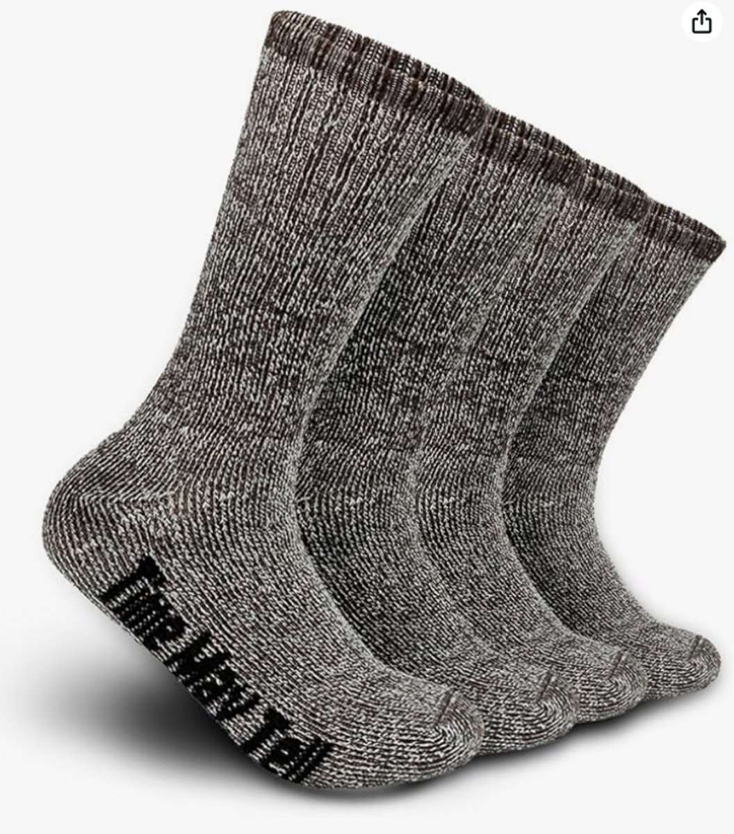 Time May Tell Merino Wollen Wandelsokken Heren – Thermo Hiking Cushion Crew Sokken Winter – Warm Outdoor Boot Socks 2-Pack Bruin