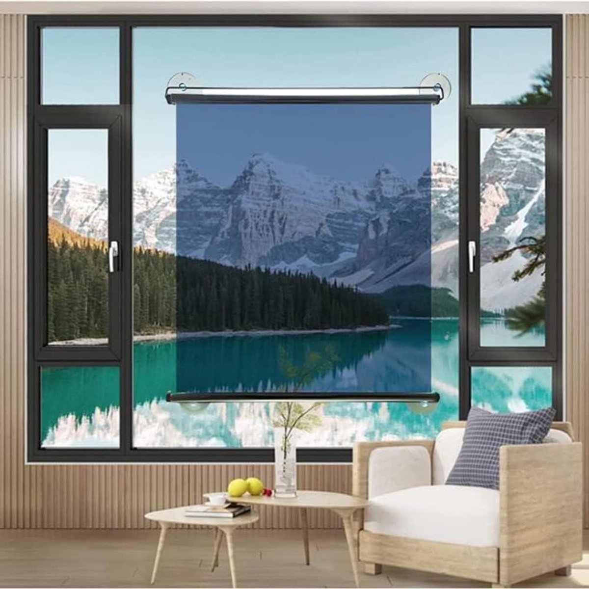 Raamrolgordijn - Privacy gordijn - Privacy bescherming - Eenvoudige installatie - 65x105cm