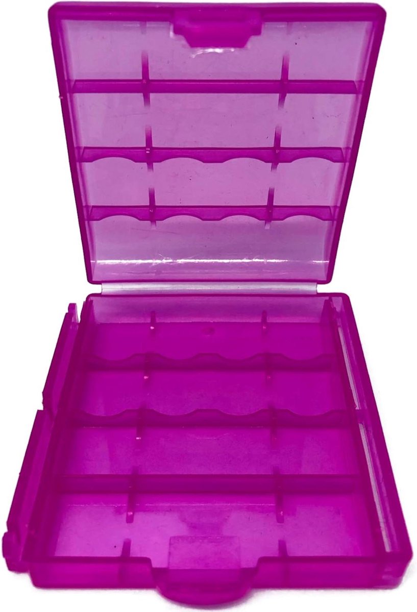 Batterijboxen Opslag - Accubox Organizer - Batterijen Sorteren - Stapelbaar Ontwerp - 4 Batterijen Per Box - Roze