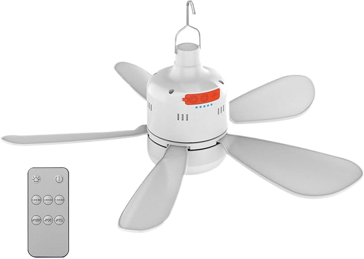 Draagbare Plafondventilator - Camping Ventilator - Buitenkoeling Creëren - Afstandsbediening Inclusief - 1.54 Pond - Uniek