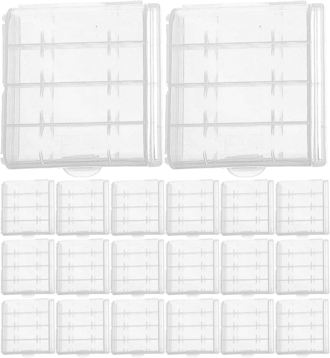 Batterij Opberger - Batterij Box - Batterijen Sorteren - Transparant Ontwerp - 20 Stuks - Helder