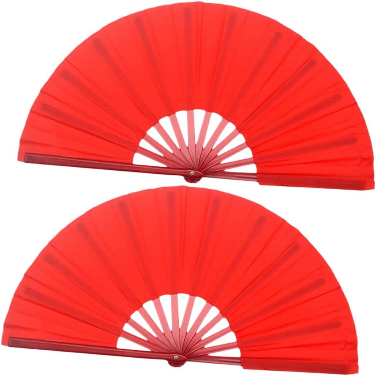 Handventilator 2 Stuks - Opvouwbare Ventilator - Dans en Vechtsport - Prachtig Chinees Design - 62x33cm - Rood