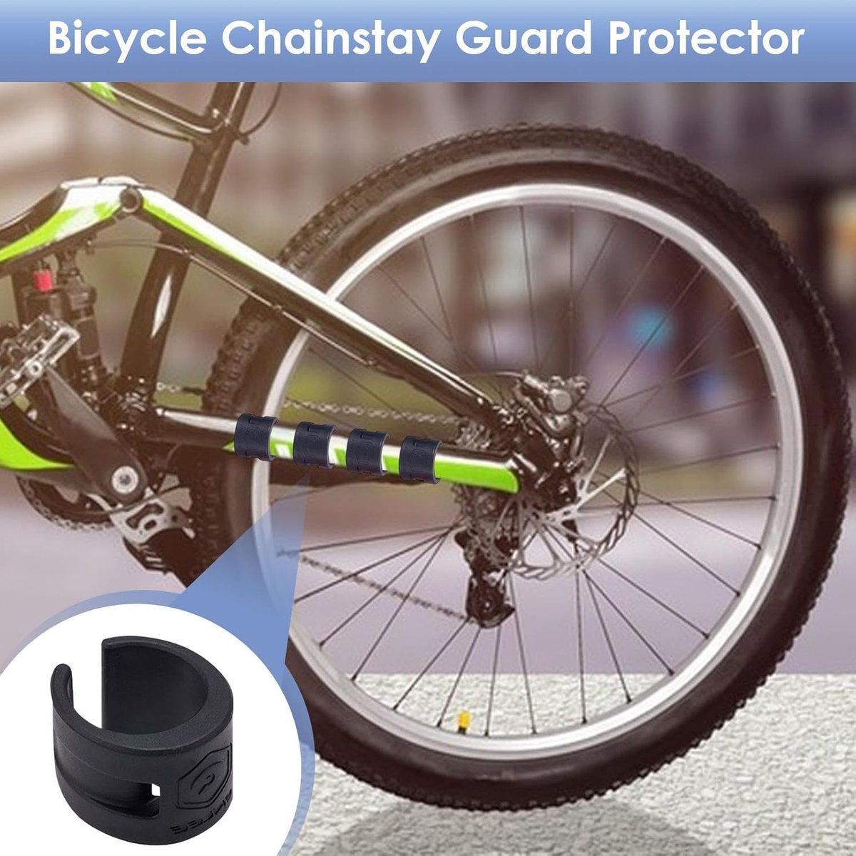 Fiets Kettingbeschermer - Frame Protector - Fiets Beschermen - Zelfklevend Rubber - 4 Stuks - Zwart