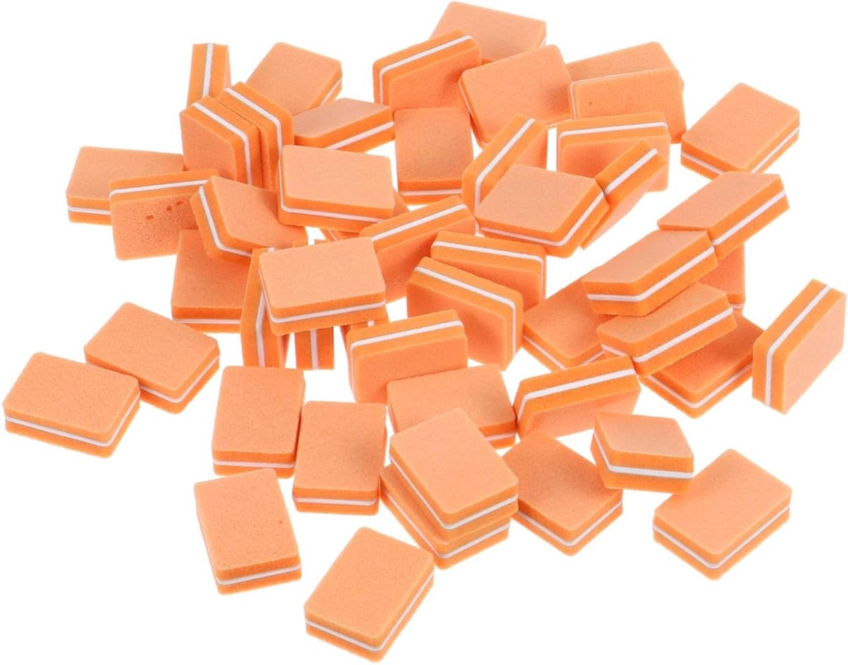 Nagelvijlen Spons - Manicure Blokken - Nagels Vormgeven - Hoge Elastische Eva - 50 Stuks - Wit