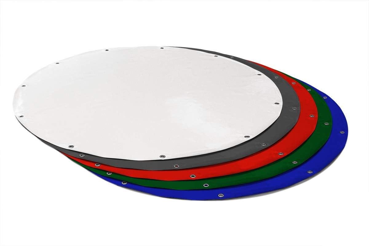 ANKO PLANEN ronde PVC vrachtwagenzeil met ringen 600 g/m² – zwembadafdekking/afdekzeil waterdicht, scheurvast, UV- & winterbestendig (Groen RAL6005, 300 cm)