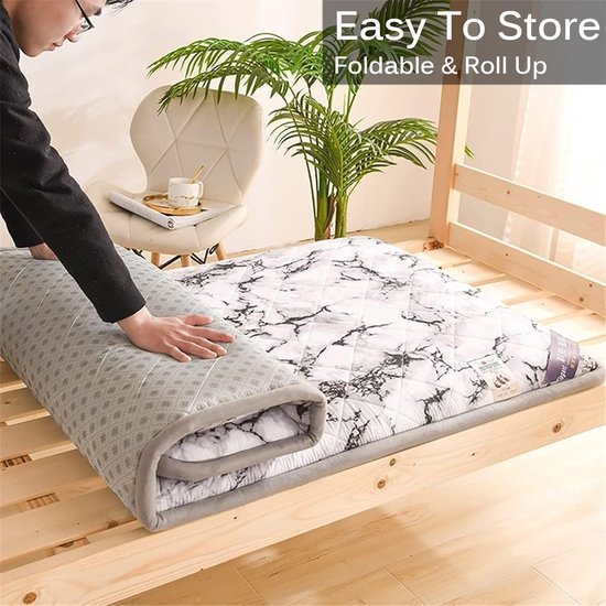 Vloer Matras - Tatami Slaapmat - Comfortabel Slapen - Ademend Vezelkatoen - 100x200cm - D — afbeelding 2