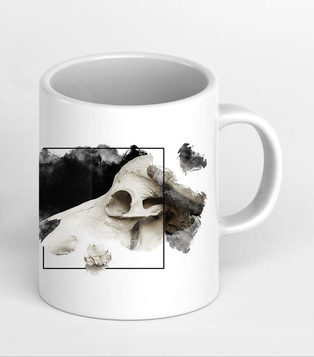 Keramische Mok - Koffiemok Theeglas - Geniet van Drankjes - Krasbestendig Design - 300 ml - Wit