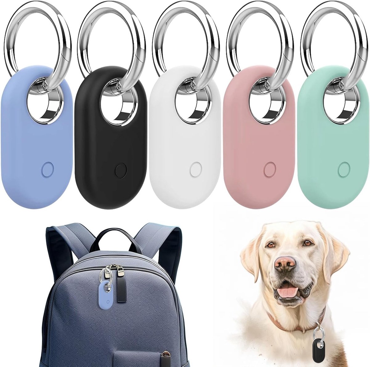 Draagbare Bescherming voor SmartTag 2 - 5 Stuks Silicone Hoes, Schokbestendig en Antislip, Ideaal voor Kinderen en Huisdieren