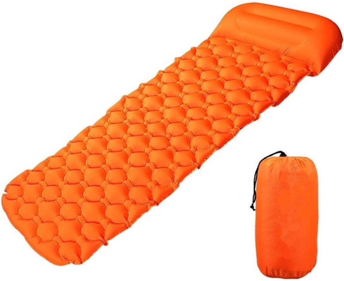 Opblaasbaar Slaapkussen - Luchtmatras Kamperen - Outdoor Activiteiten - Snelle Vulling Deflatie - 190x56cm - Oranje