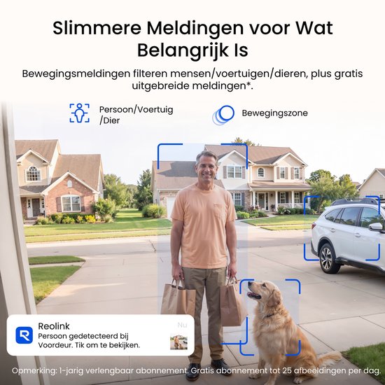 Reolink Videodeurbel WiFi Bedrade Voor Buiten - 2K 5MP - 4:3 Breedbeeld - Dual-band wifi - Lokale Opslag - Tweewegaudio - Slimme Detectie-1 Stuk