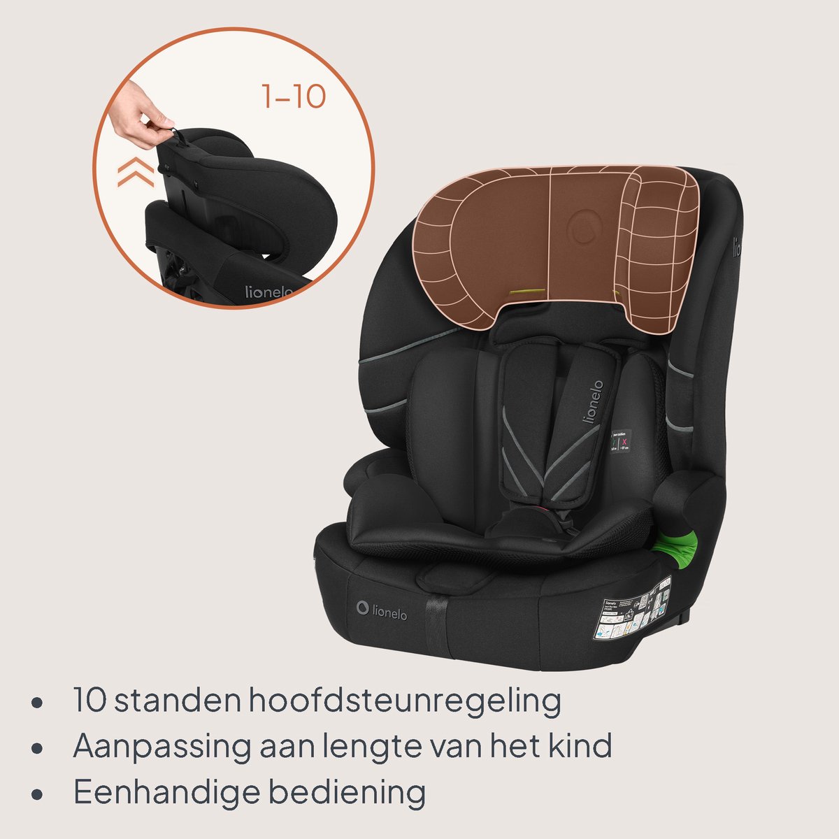 Lionelo Levi Fix i-Size Autostoel 9-36 kg thumbnail 3