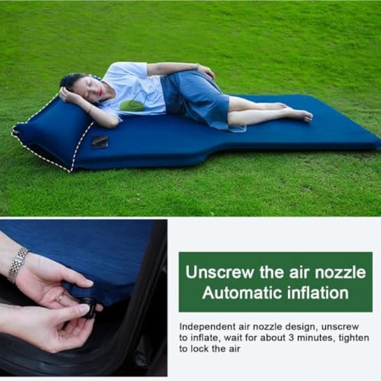 Auto Matras - Reisbed - Comfortabel Slapen - Zelfopblaasbaar - 15 cm dik - Grijs — afbeelding 3